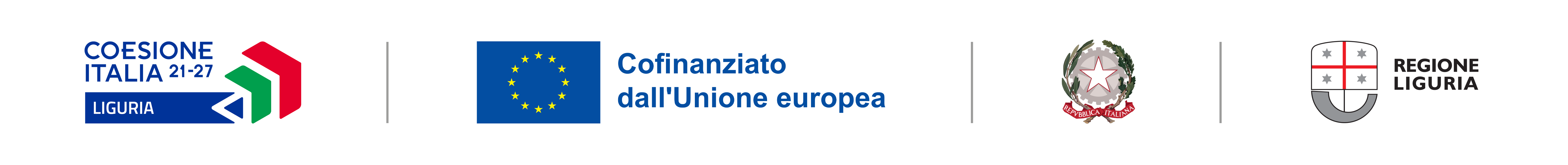 Loghi Unione Europea, Repubblica Italiana e Regione Liguria